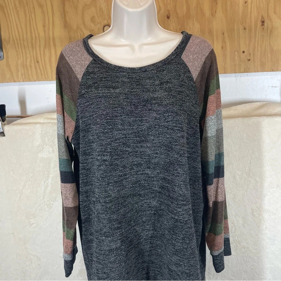 Egs Striped Multi Color Sleeve Tunic Top Shirt women’s large - Picture 5 of 8